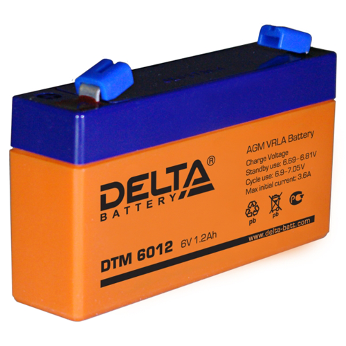 Аккумулятор для ИБП Delta Battery DTM 6012 1,2А/ч-6V- EN3 - прямая 97x24x58