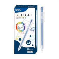 Ручка гелевая Deli ght EG118-DB темно-синий , прозрачный